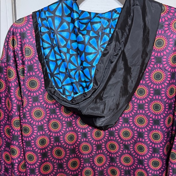 Reversible Colorful Patterned Pockets Hooded Jacket - Picture 4 of 10